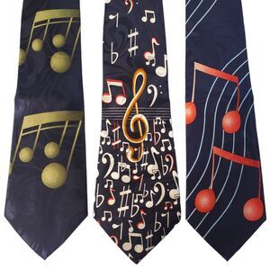 Teacher Music Notes Neckties #7A - Lot of 3 Novelty Neckties NWT Clearance Sale